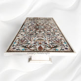Maria Gemstone Inlay Marble Dining Table 8 Seater 1